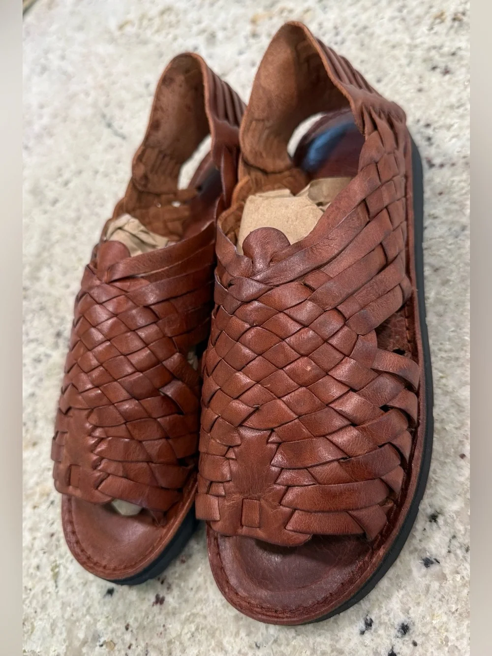 Brand X Huaraches Men's Woven Leather Sandals - Brown